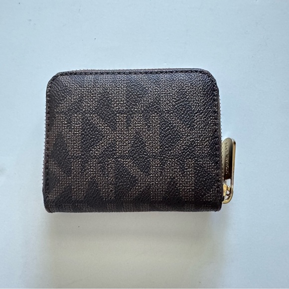 Michael Kors Brown Logo Zip Around Leather Wallet - Picture 2 of 8